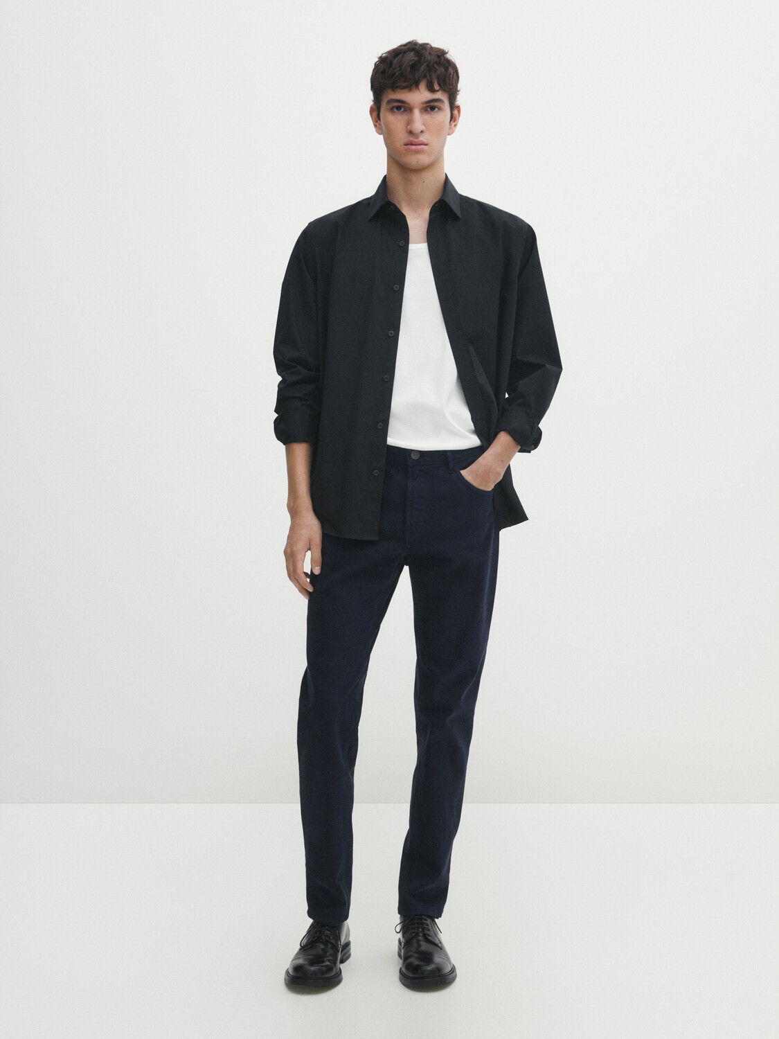 

Узкие брюки из денима Massimo Dutti, темно-синий