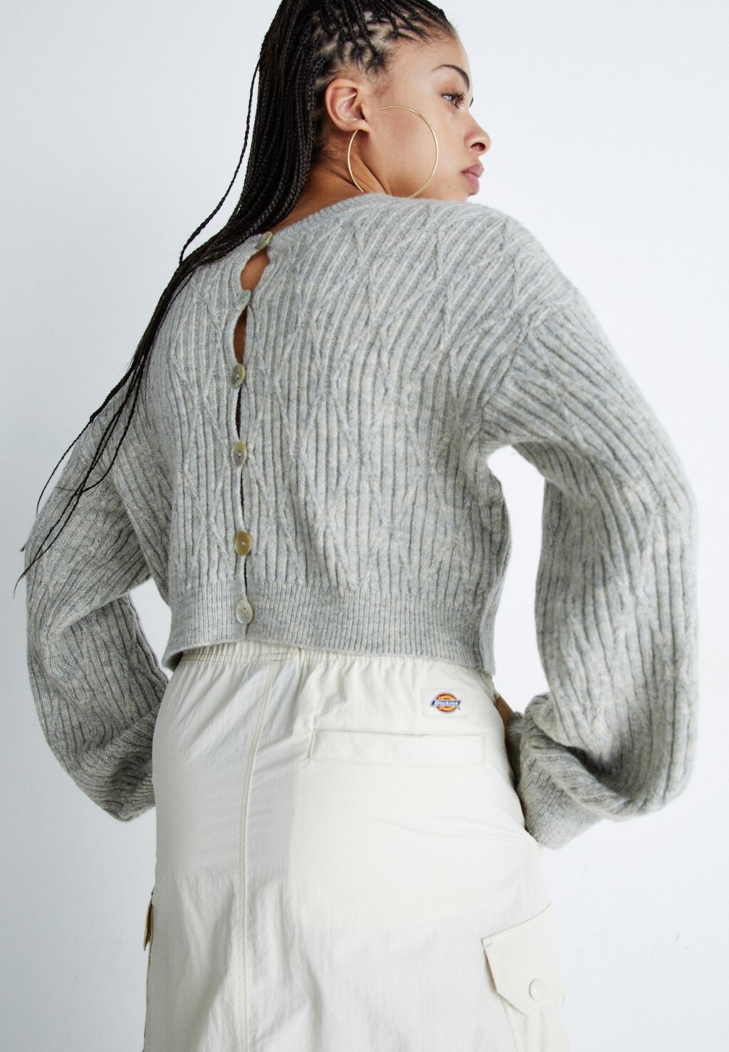 

Кардиган Nmleni Oneck Reversible Noisy May, цвет light grey melange