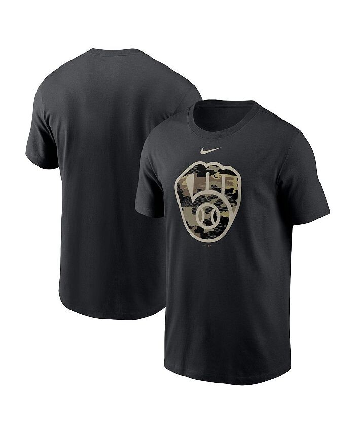 

Мужская черная футболка с камуфляжным логотипом Milwaukee Brewers Team Nike, цвет Black