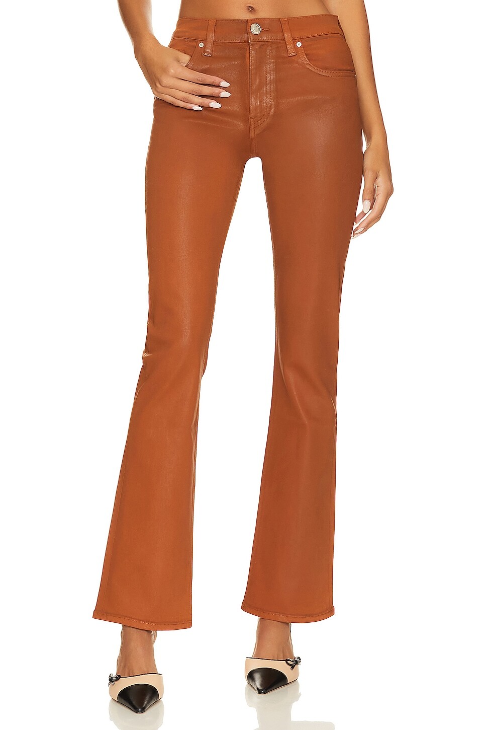 

Юбка Hudson Jeans Barbara High Rise Baby Flare, цвет Coated Caramel Cafe