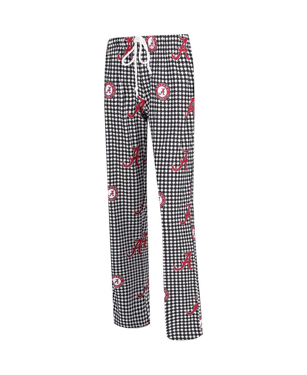 

Женские черно-белые брюки для отдыха Alabama Crimson Tide Fairway с узором «гусиные лапки» Concepts Sport