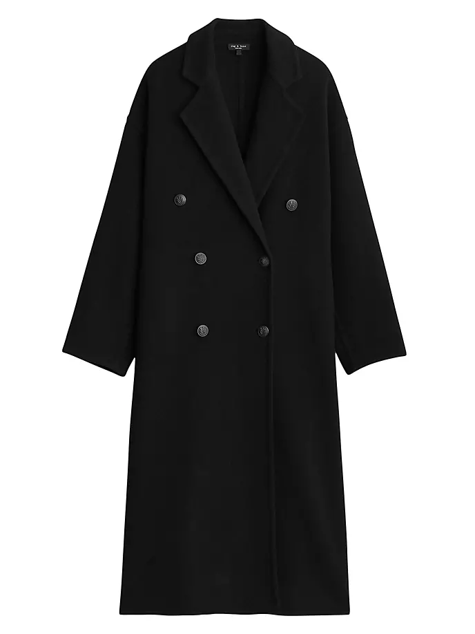 Полушерстяное пальто Thea с разрезом Rag & Bone, черный
