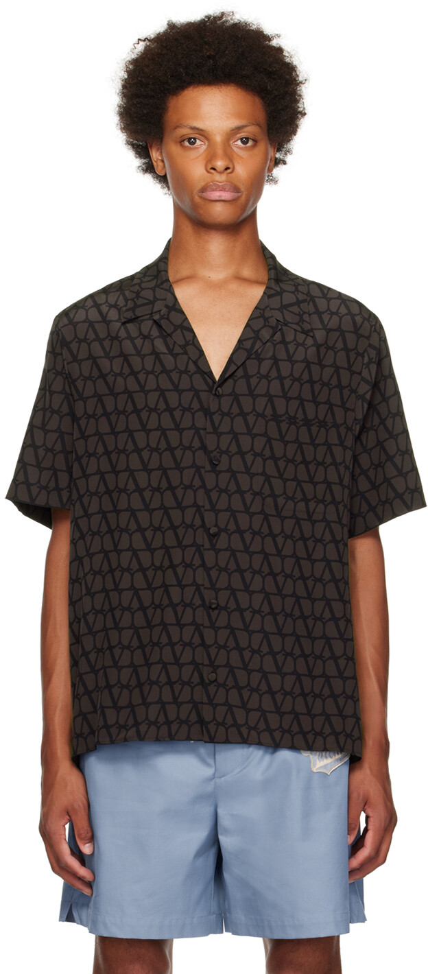 

Коричнево-черная рубашка Iconographe Valentino