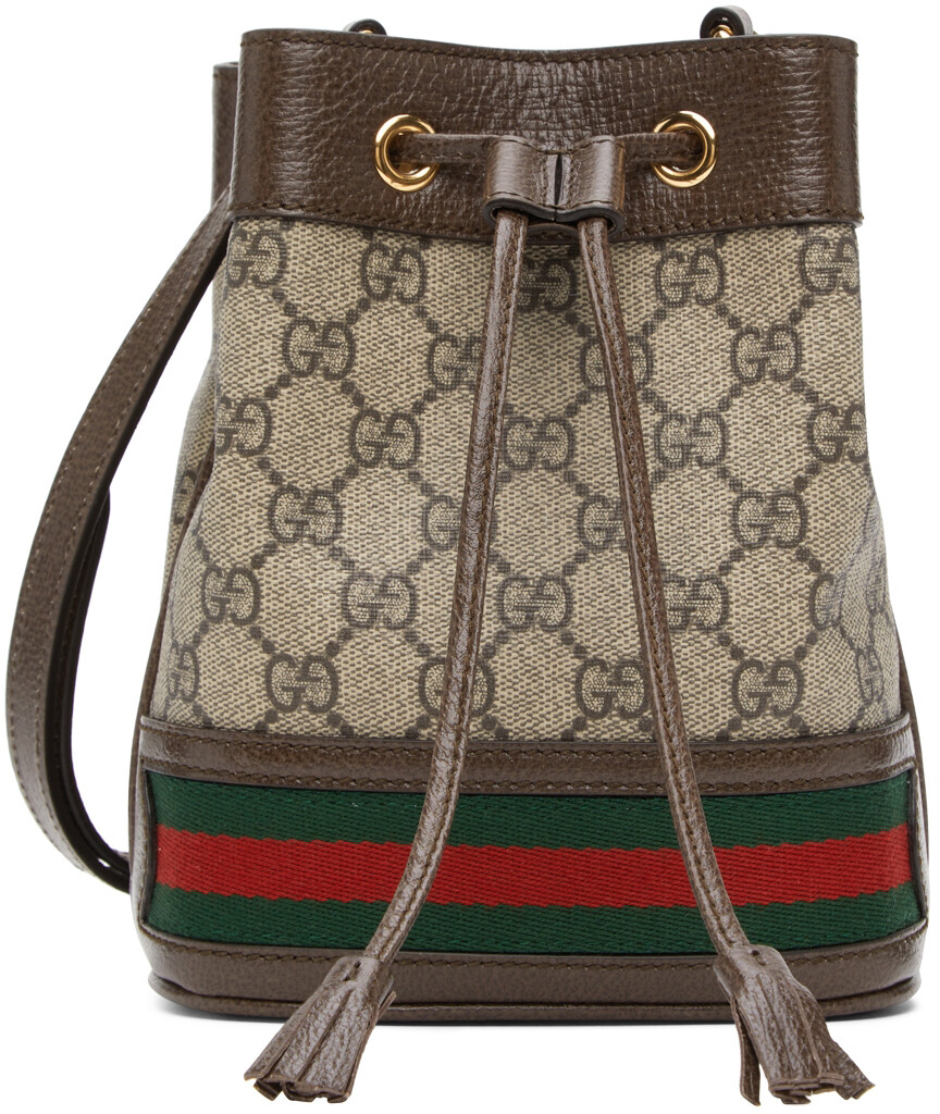 

Бежевая сумка-мешок Ophidia Mini GG Gucci