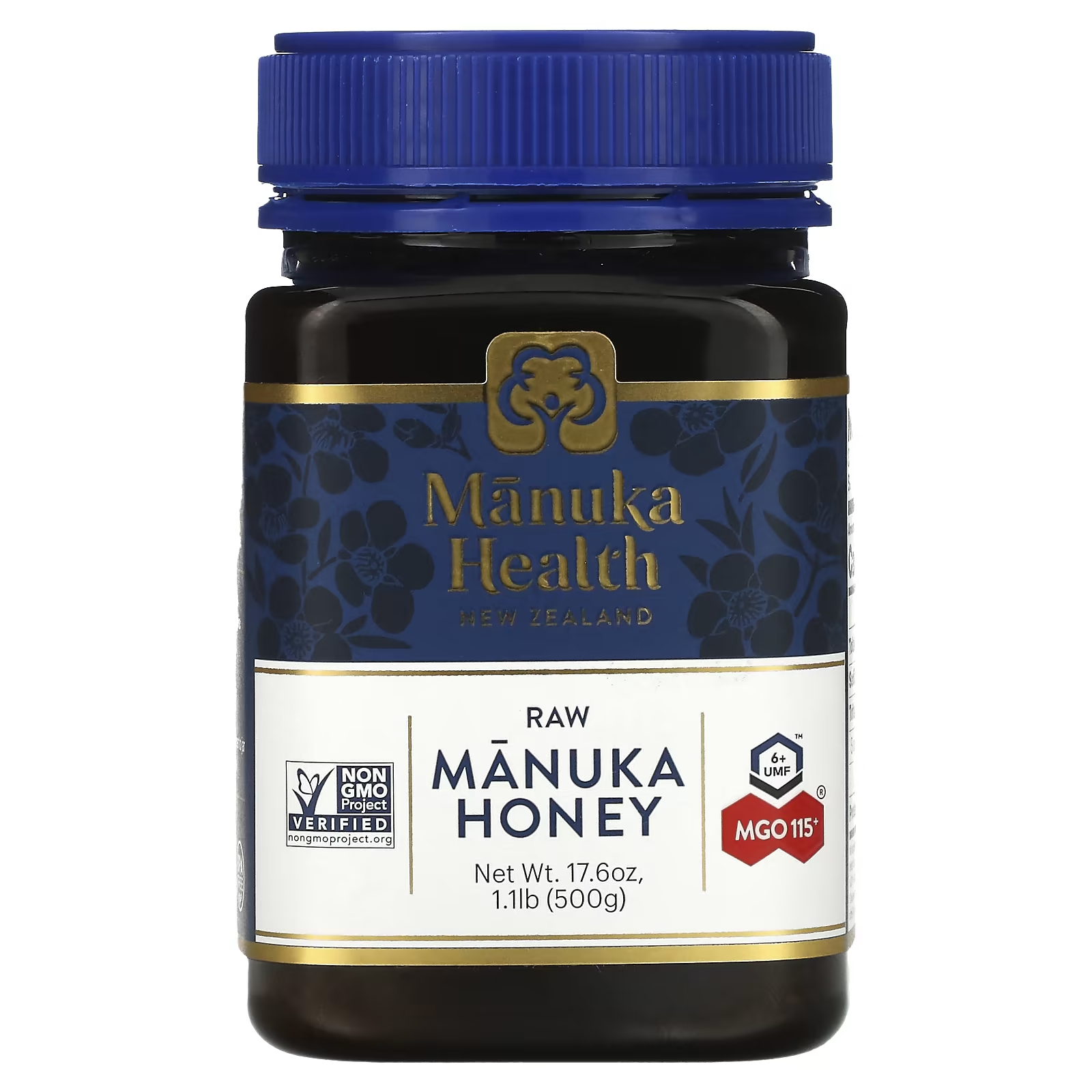 Manuka Health Raw Manuka Honey MGO 115+ 1,1 фунта (500 г) manuka health спрей для полости рта с медом manuka и прополисом 0 67 жидк унции