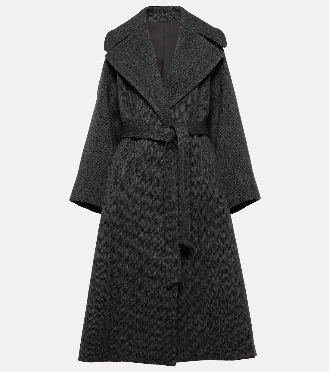 

Пальто с запахом в ёлочку ALAÏA, серый