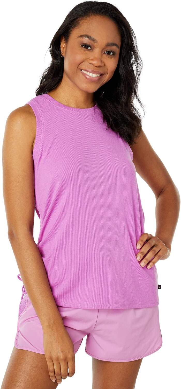 

Топ THRIVE SOCIETE Side Ruched Rib Tank, цвет Azalea