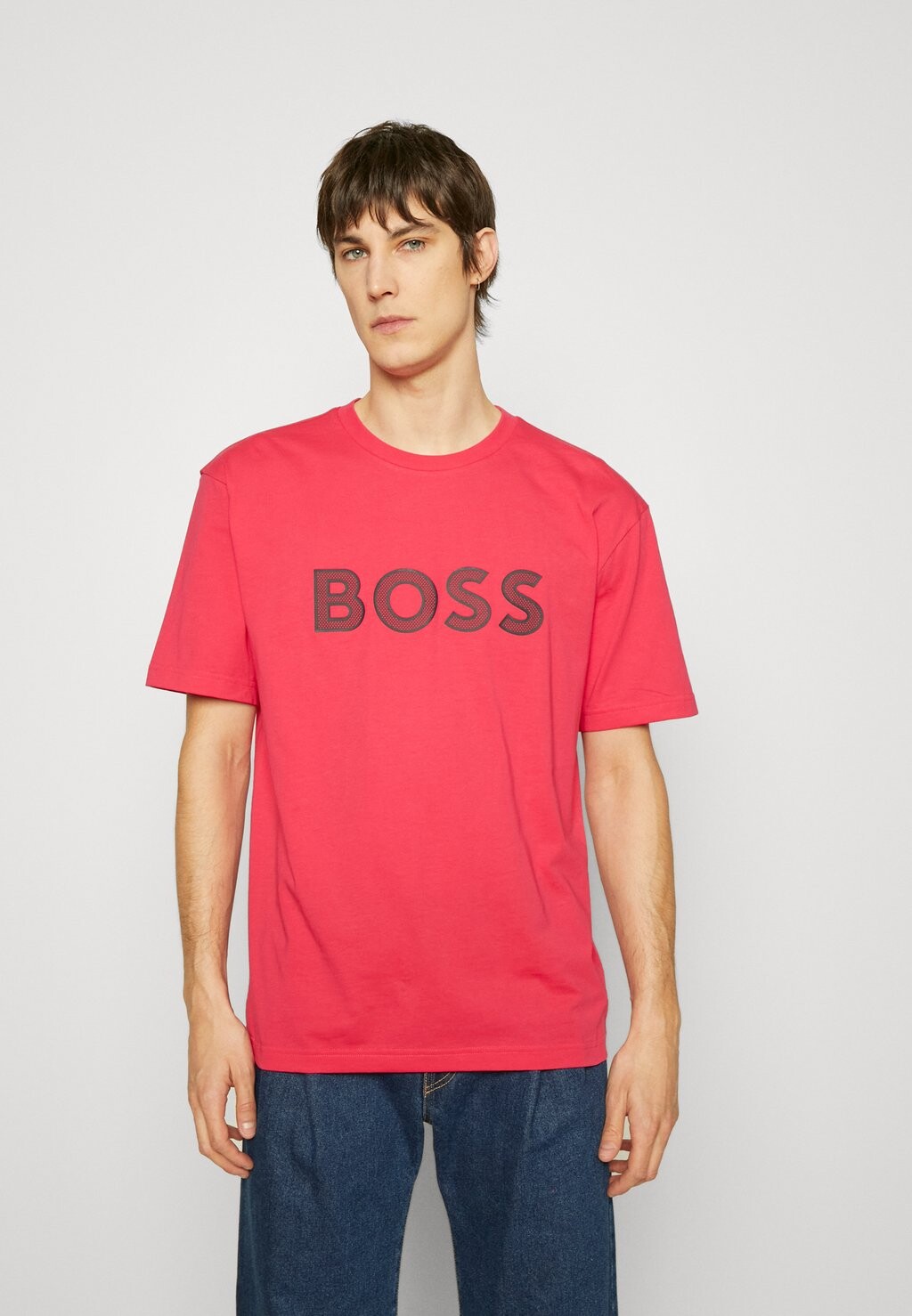 

Футболка с принтом BOSS, розовый