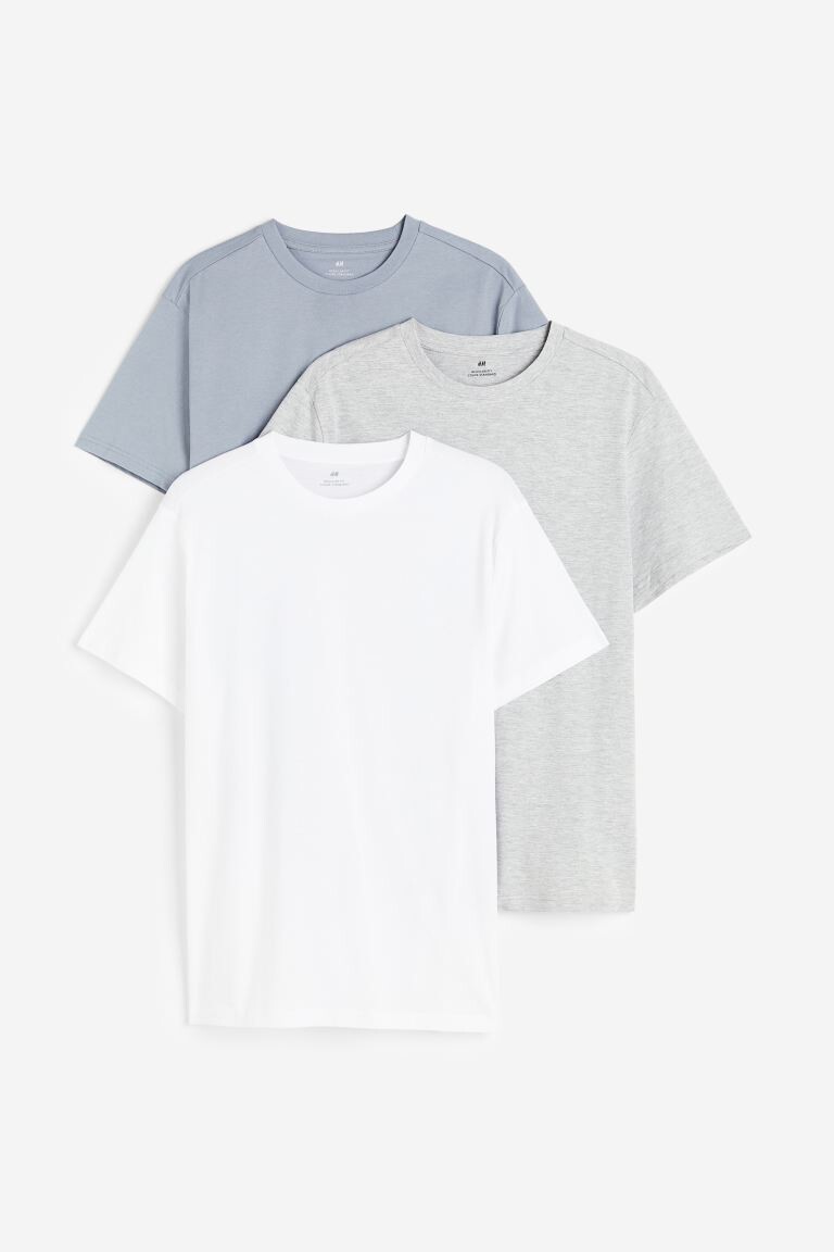 

Набор из 3 футболок стандартного кроя с круглым вырезом H&M