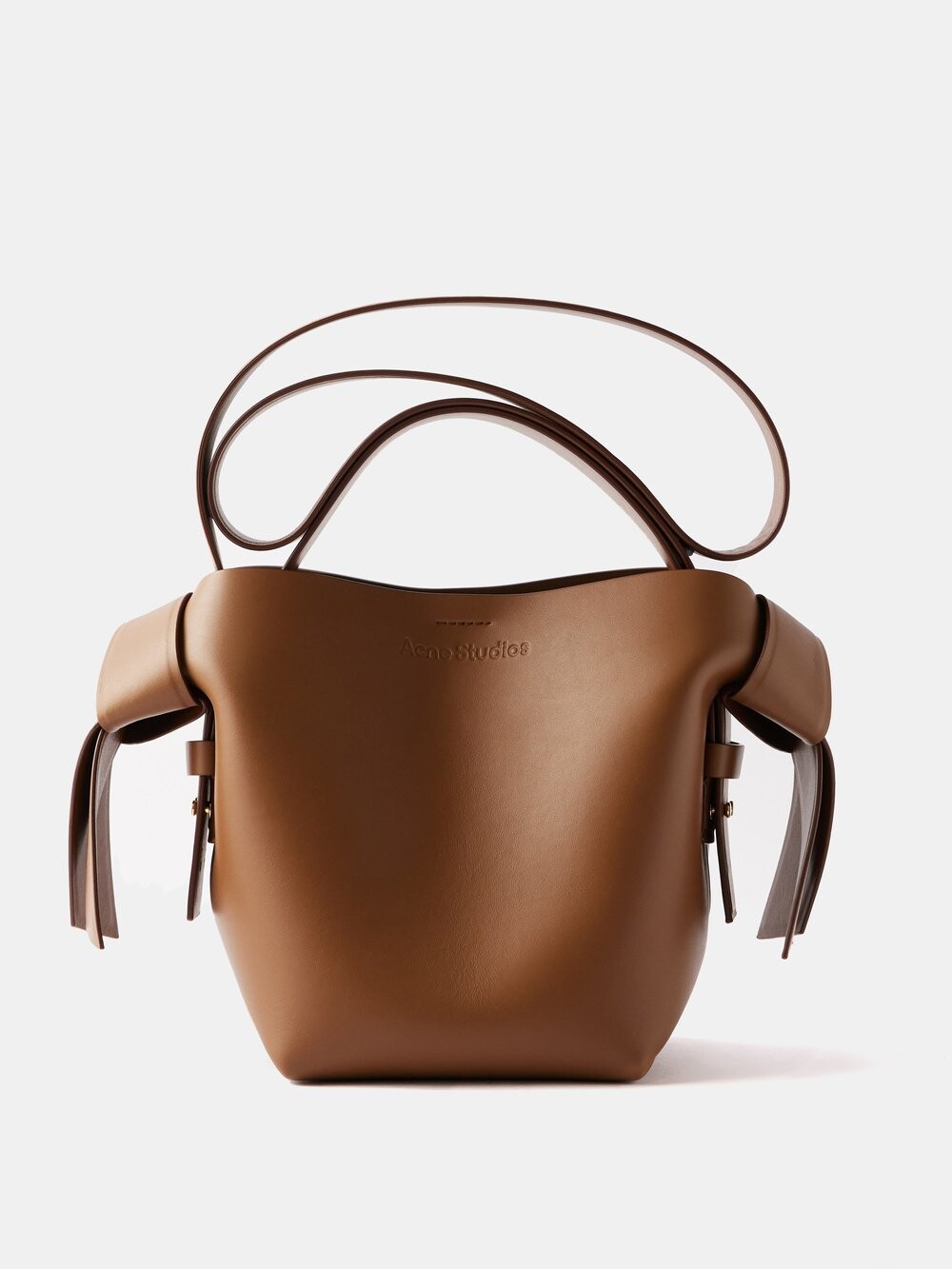 

Миниатюрная кожаная сумка через плечо musubi Acne Studios, коричневый