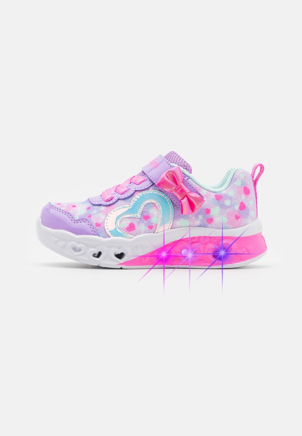 

Низкие кроссовки Flutter Heart Lights Skechers, цвет lavender/hot pink