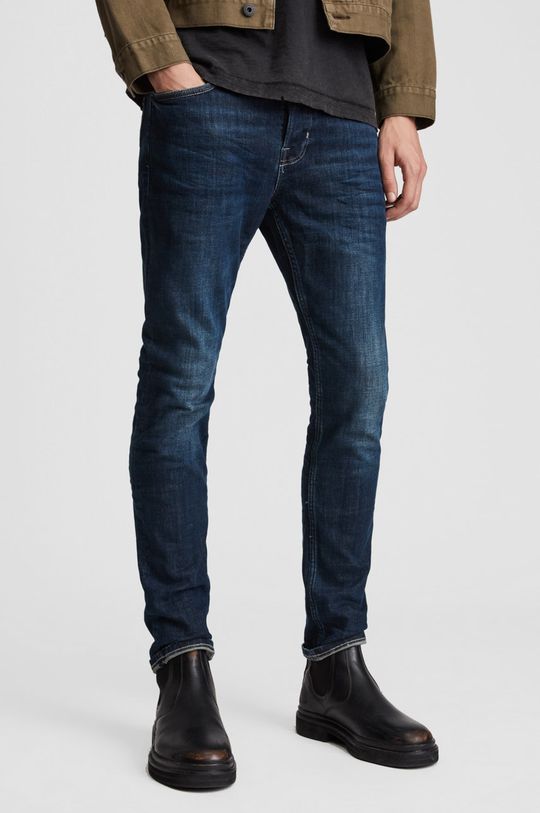Джинсы AllSaints, темно-синий джинсы curtis с мраморной отделкой allsaints черный