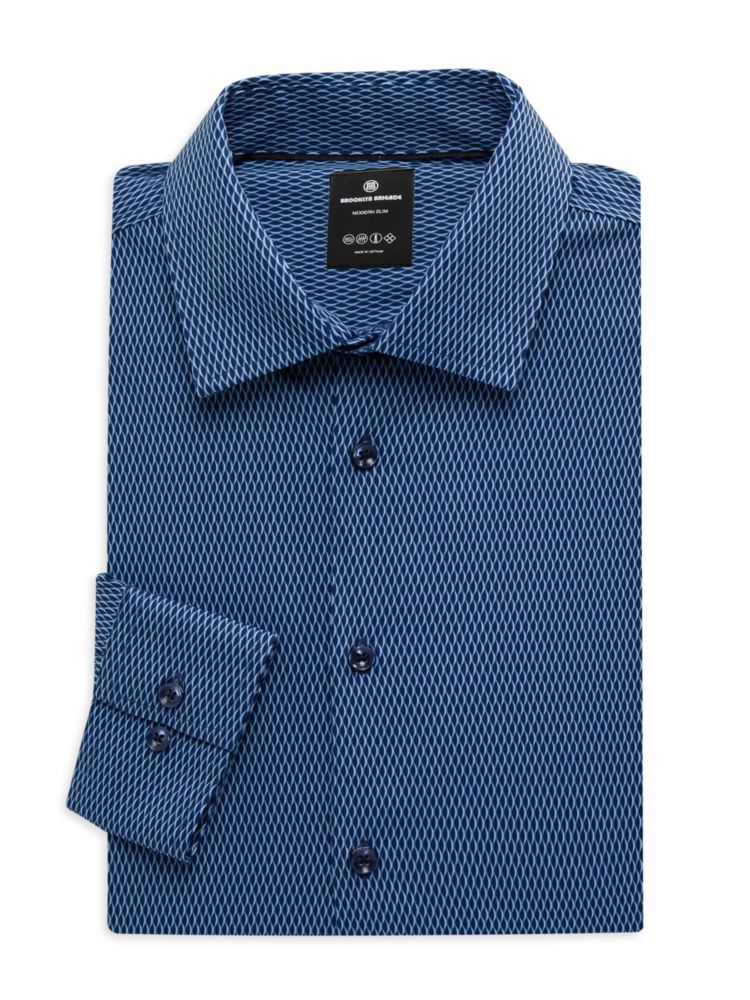 Классическая рубашка узкого кроя с принтом Brooklyn Brigade, темно-синий толстовка nike jordan brooklyn темно синий