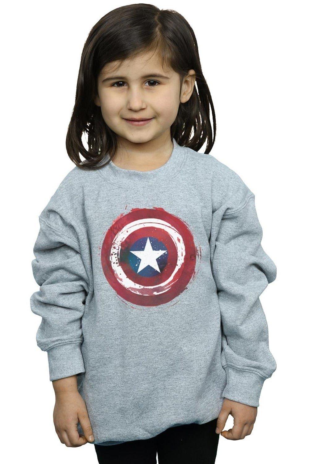 Толстовка с изображением щита «Капитан Америка» Marvel, серый футболка marvel капитан америка с изображением бруклинского щита для девочек 7–16 лет licensed character