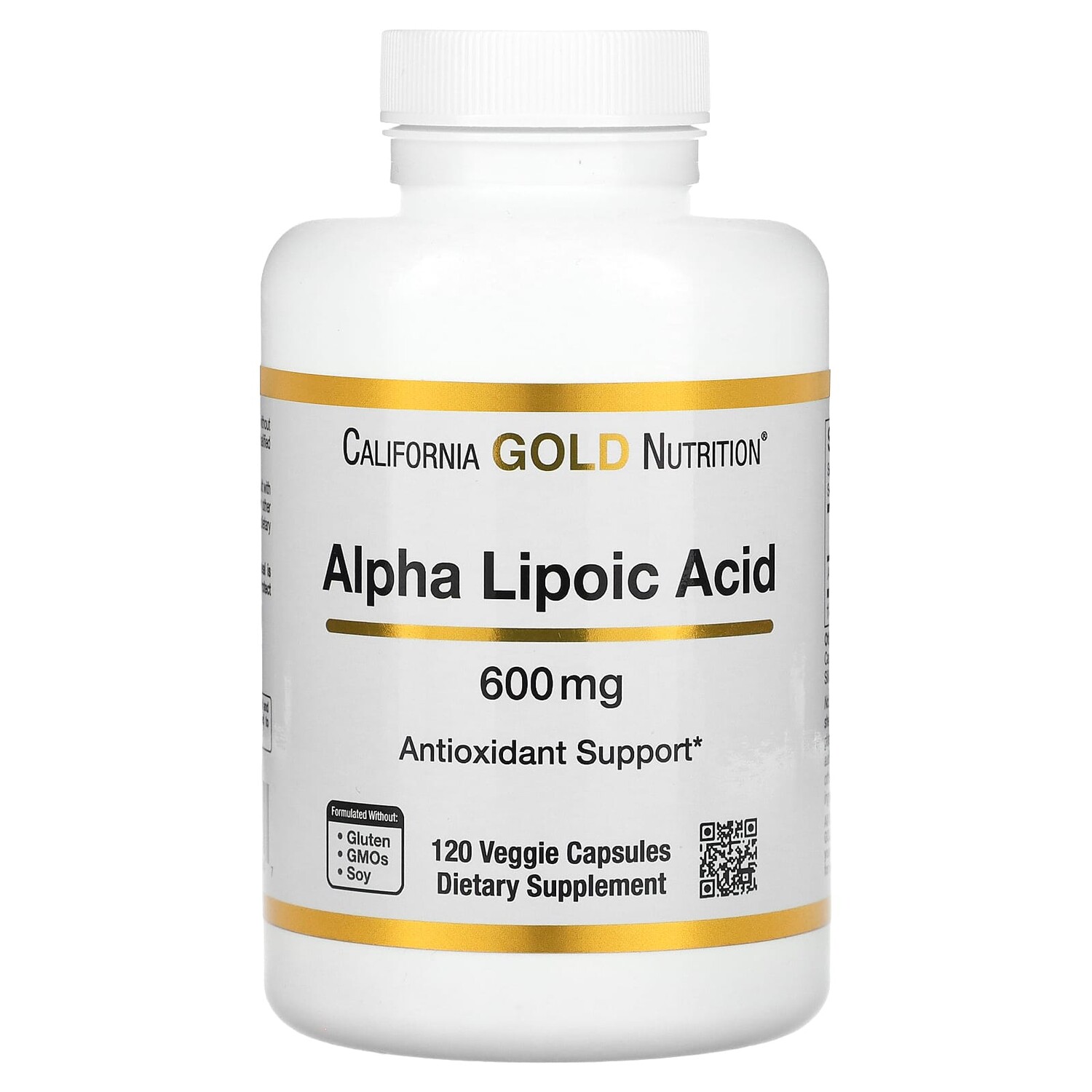 

Альфа-липоевая кислота, 600 мг, 120 растительных капсул, California Gold Nutrition
