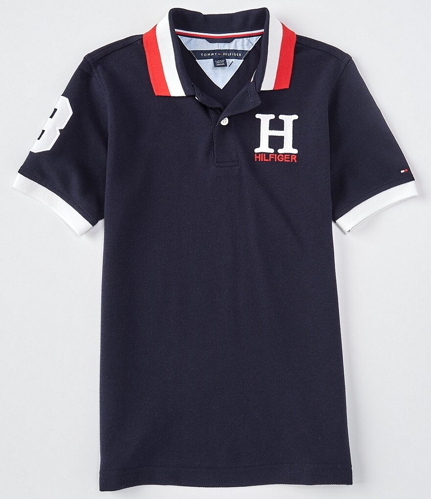 

Матовая рубашка-поло Tommy Hilfiger Big Boys 8-20, синий