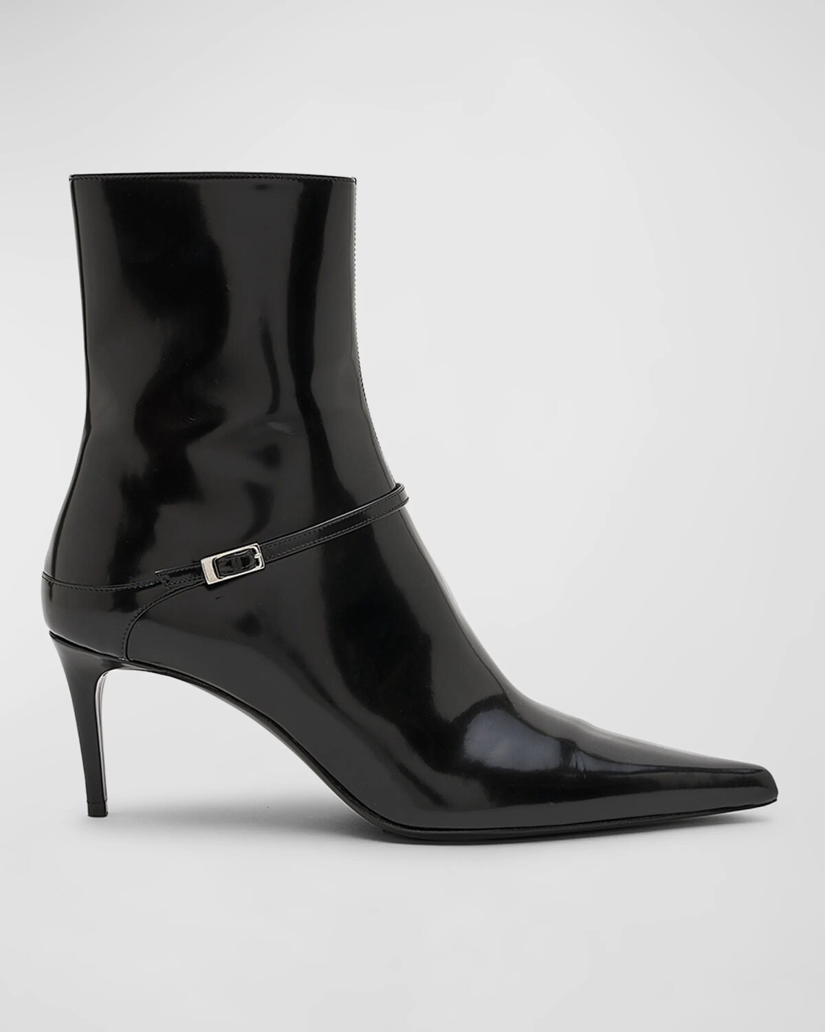 

Ботильоны на шпильке с лакированной пряжкой Vendome Saint Laurent, цвет Noir