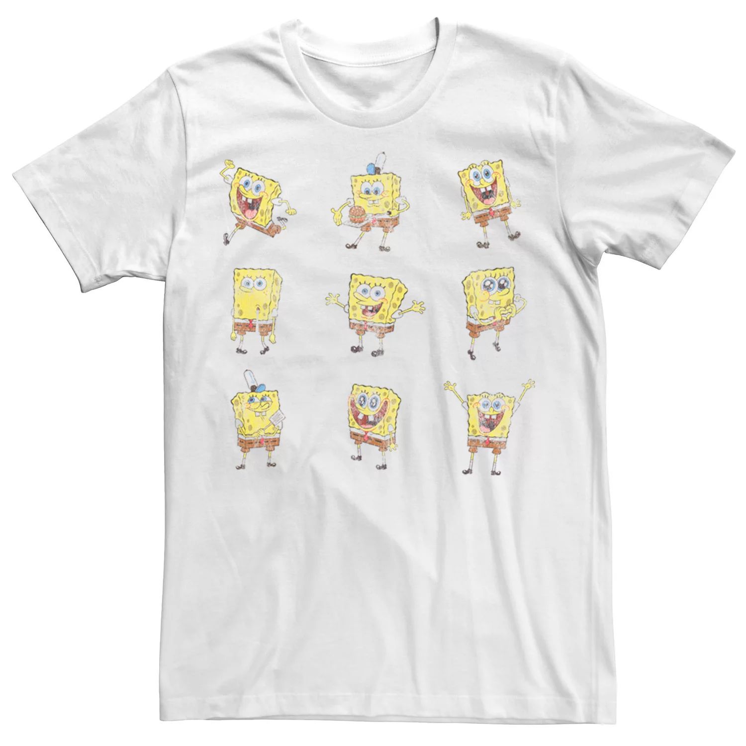 Мужская футболка Happy Poses Sponge Bob SquarePants Nickelodeon цена и фото
