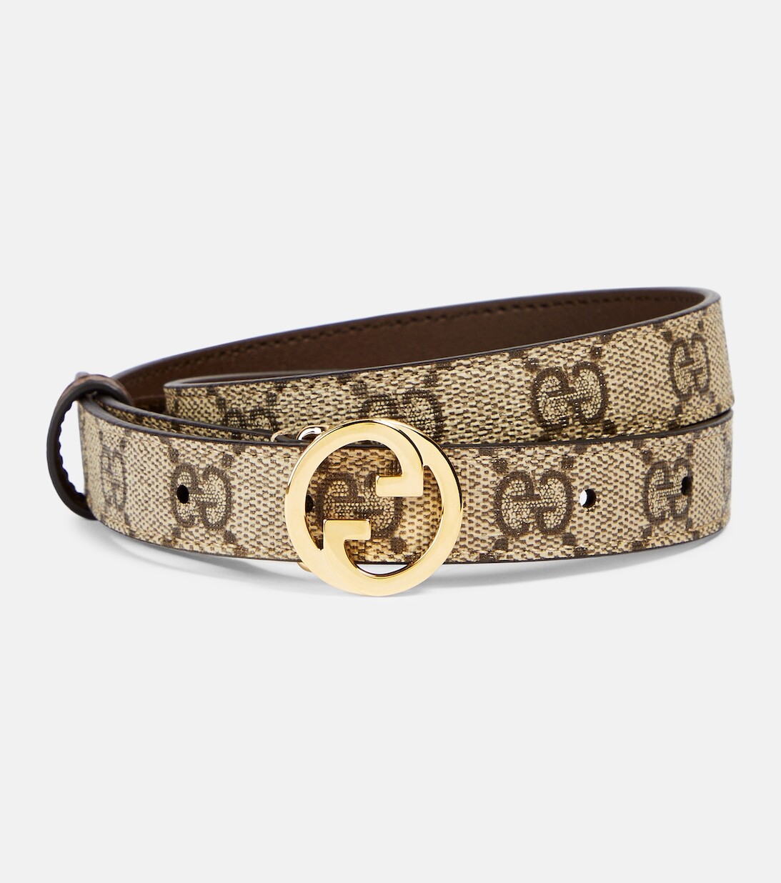 

Канвасный ремень Interlocking GG Gucci, коричневый