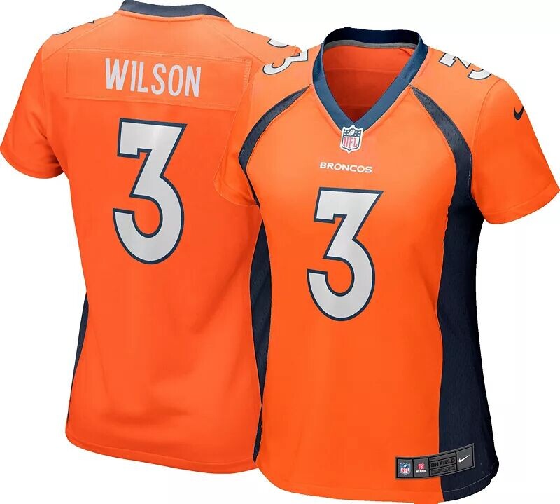 

Женское джерси Nike Denver Broncos Russell Wilson #3 оранжевого цвета для игры