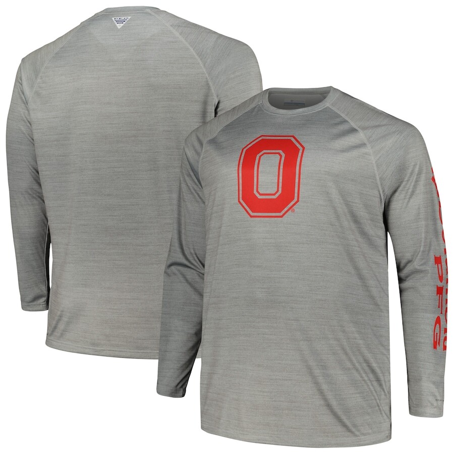

Футболка с длинным рукавом Columbia Ohio State Buckeyes, серый