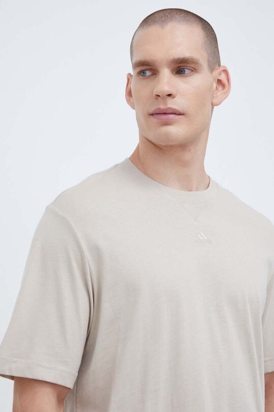 

Футболка Adidas из хлопка adidas, бежевый