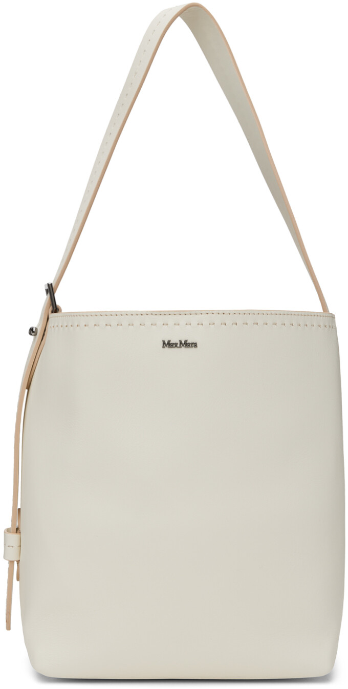 

Маленькая белая кожаная большая сумка Archetipo Max Mara