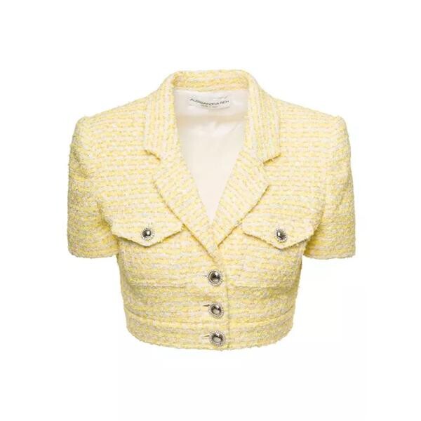 

Куртка cropped jacket with pockets and silver buttons in Alessandra Rich, желтый