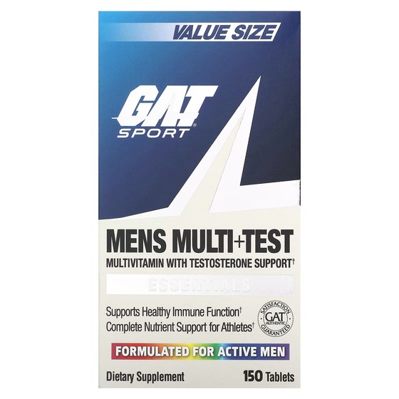 Поливитамины GAT Mens Multi + Test, 150 таблеток gat men s multi test мультивитаминная добавка для мужчин повышающая уровень тестостерона 90 таблеток