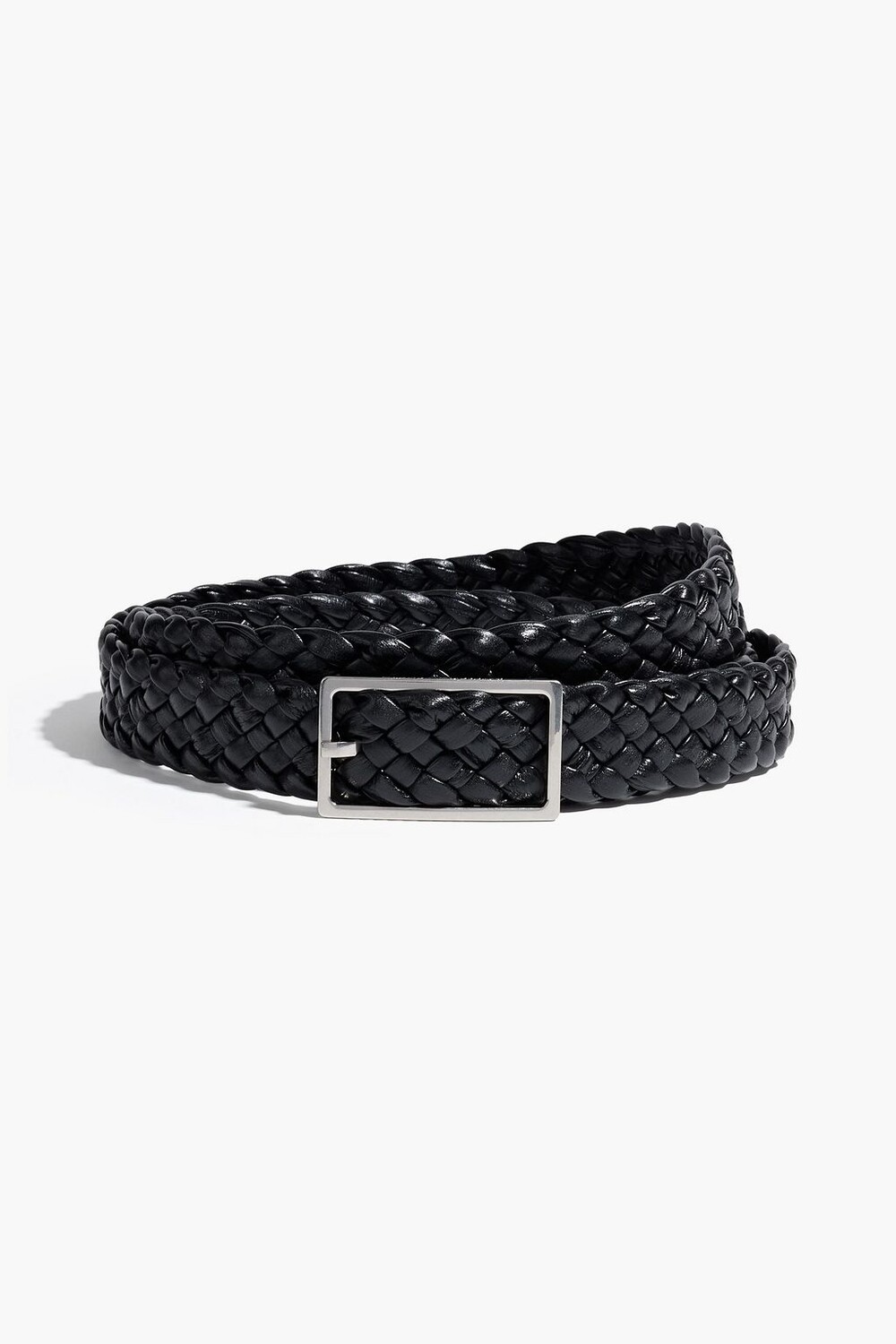 

Плетеный кожаный ремень BOTTEGA VENETA, черный