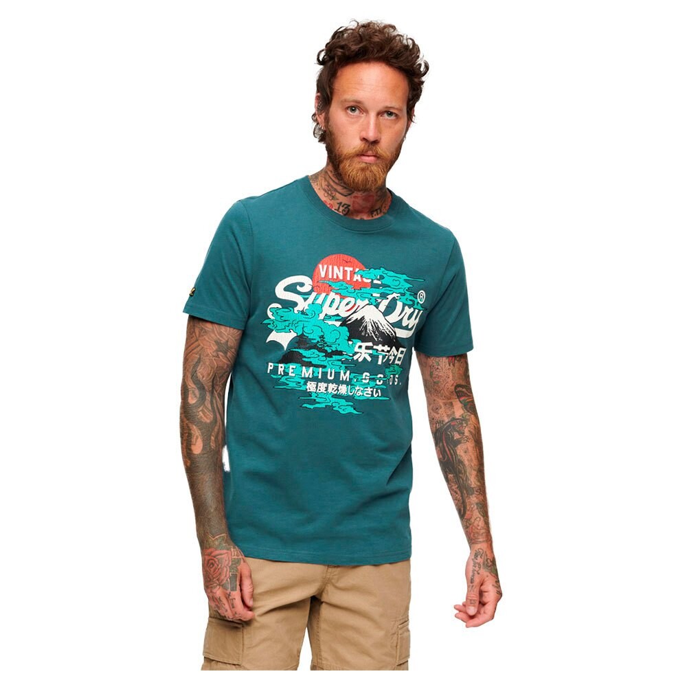 

Футболка Superdry Japanese Vintage Logo Graphic Short Sleeve Round Neck, синий