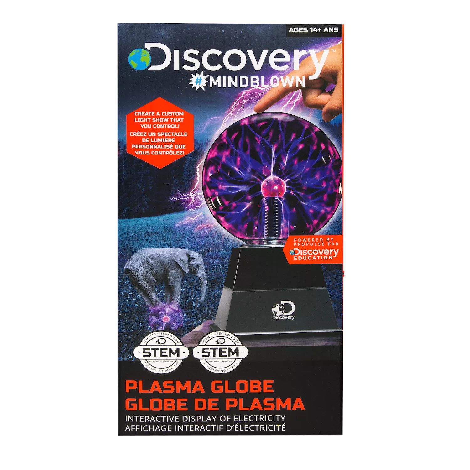 цена Плазменная круглая лампа Discovery Kids размером 6 дюймов с интерактивной электрической сенсорной и звукочувствительной молнией и катушкой Тесла, в комплект входит адаптер переменного тока Discovery