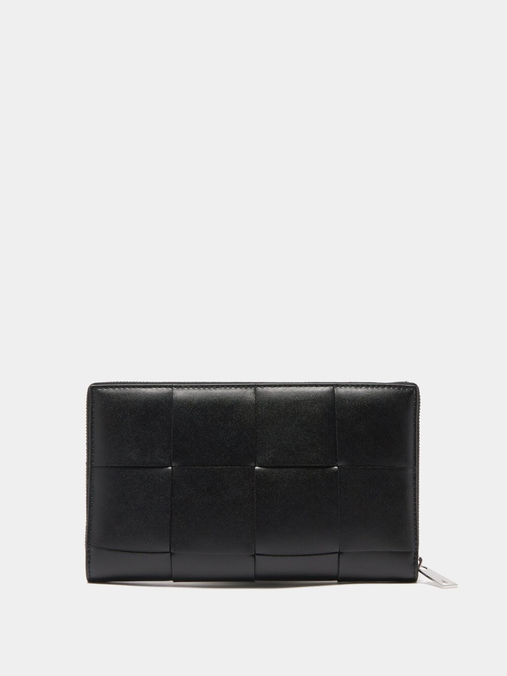 

Кожаный кошелек на молнии intrecciato Bottega Veneta, черный
