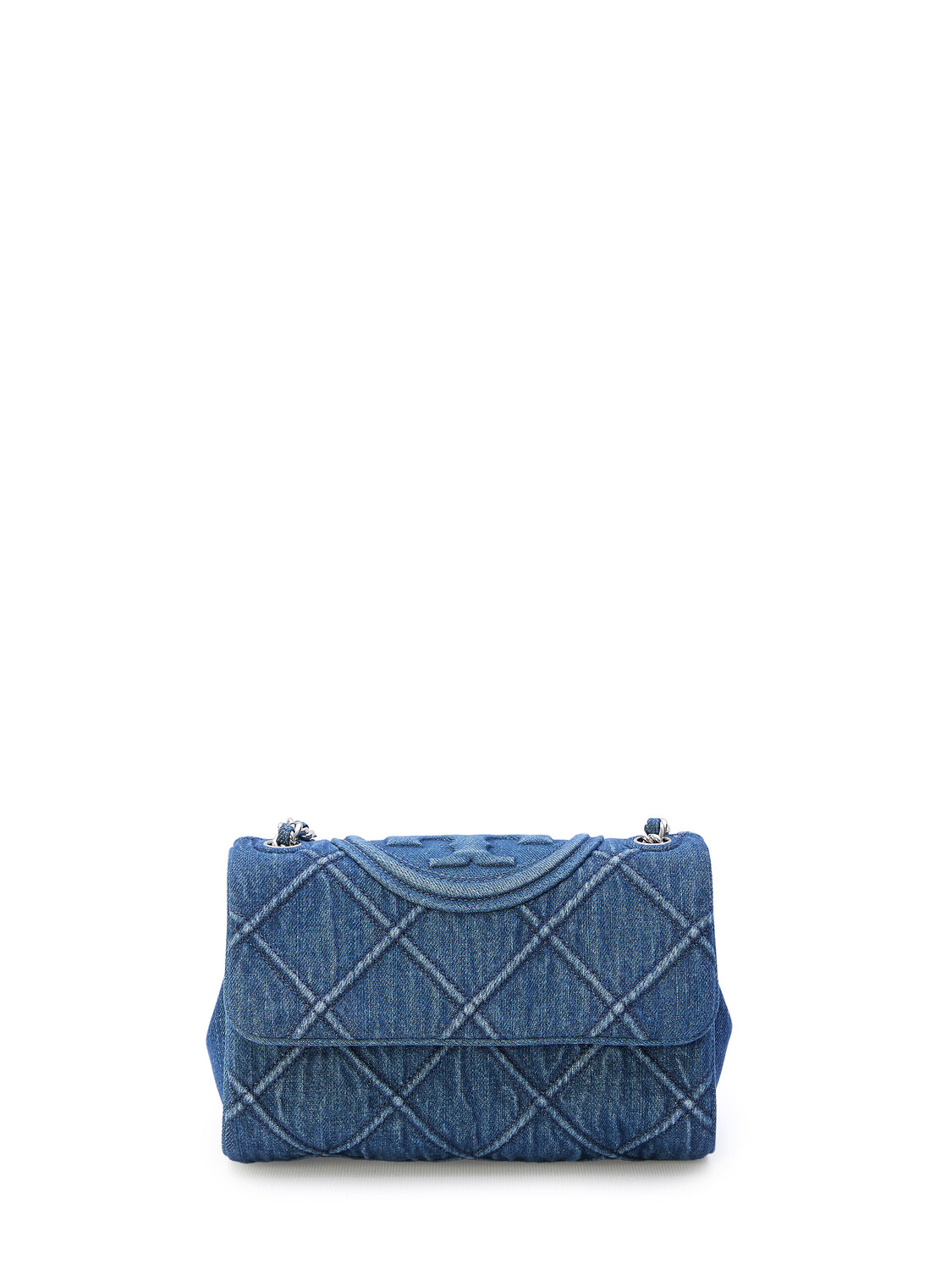 Сумка Tory Burch Fleming Soft Denim Small, светло-синий