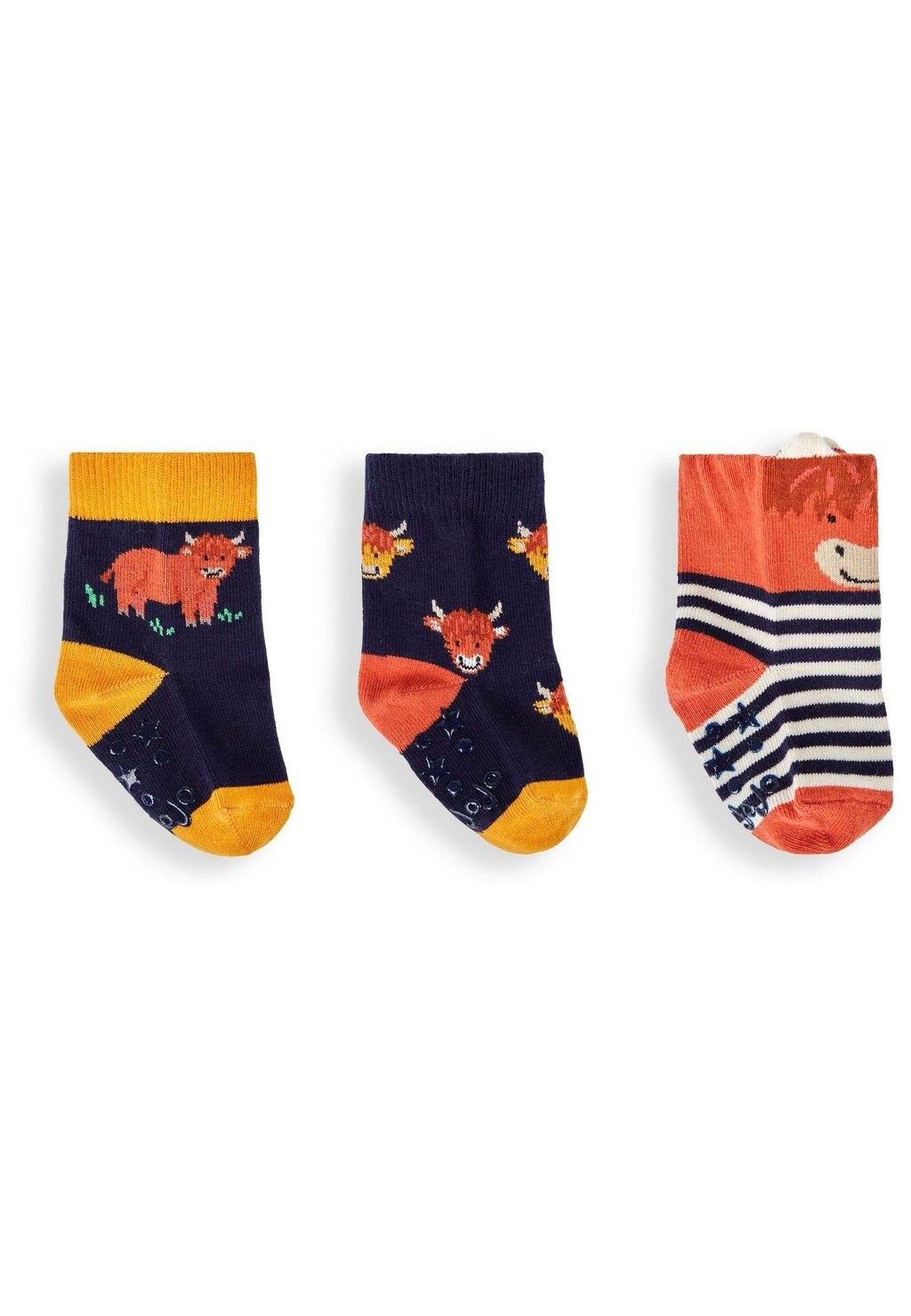 

Носки HIGHLAND COW 3-PACK JoJo Maman Bébé, цвет rust