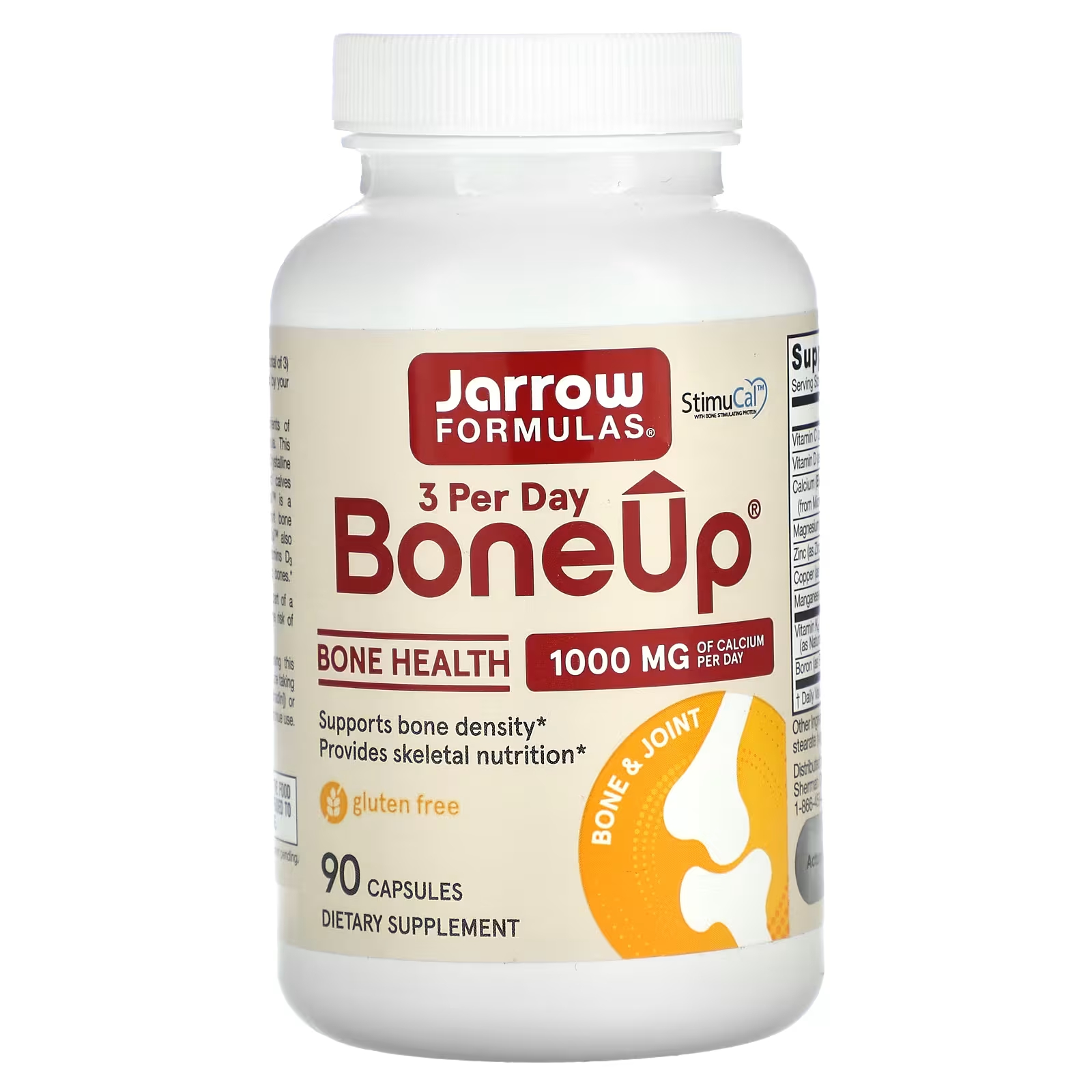 BoneUp 3 в день 1000 мг 90 капсул Jarrow Formulas витаминно минеральный комплекс для укрепления костей jarrow formulas boneup 3 per day 180 шт