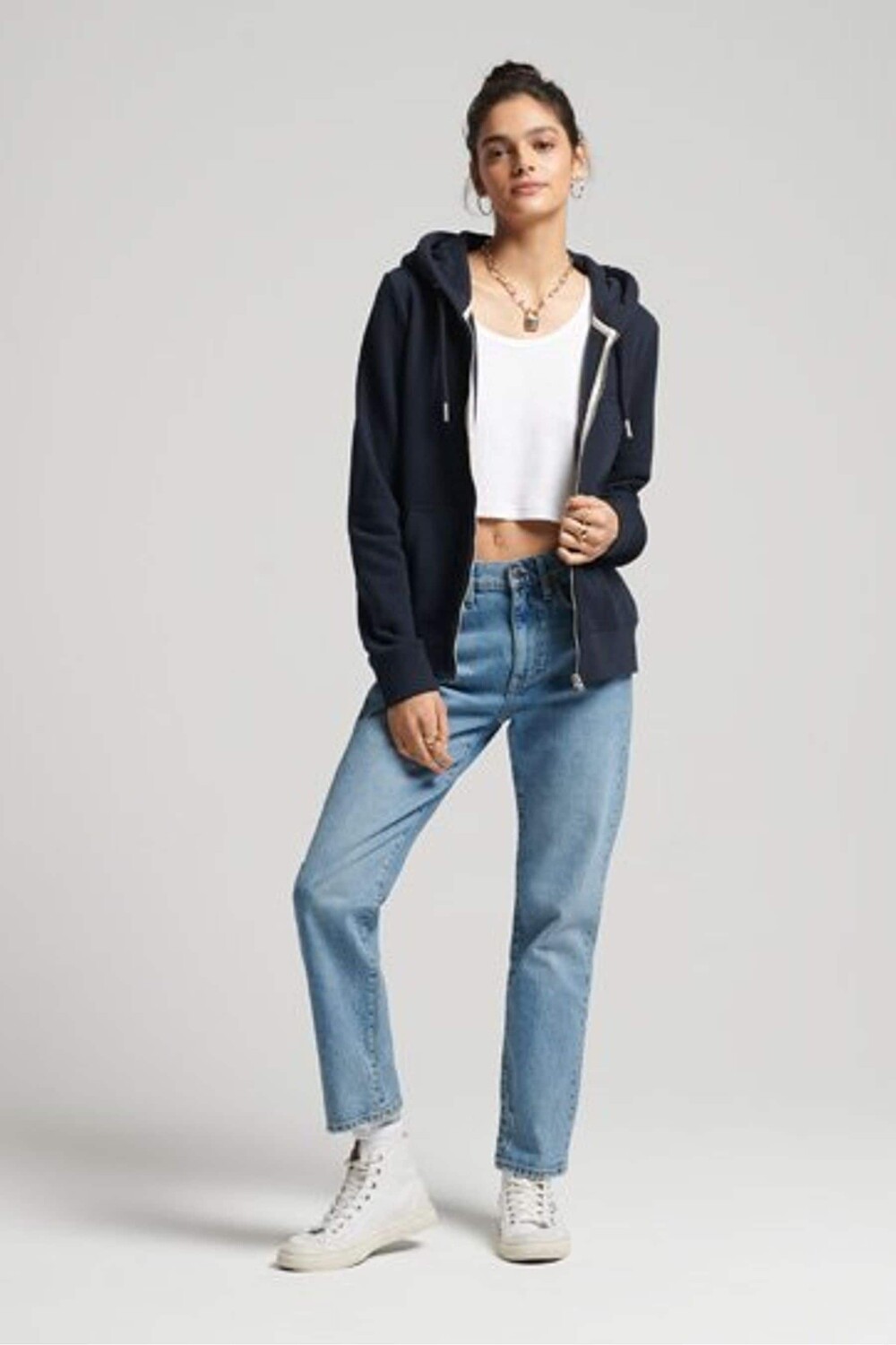 

Толстовка на молнии и вышитым логотипом Vintage Superdry, синий