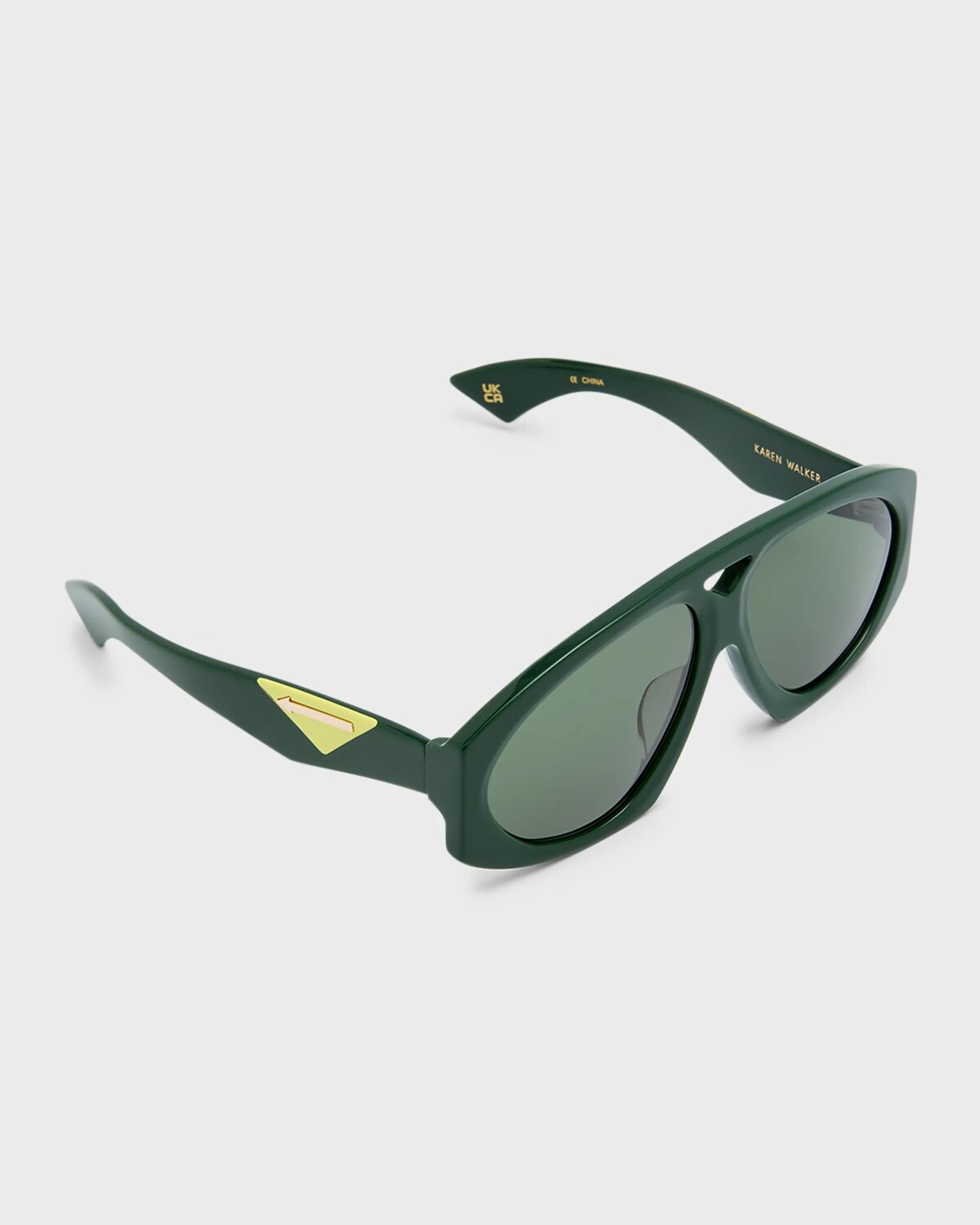 

Солнцезащитные очки-авиаторы из ацетата с логотипом Karen Walker, цвет Forest