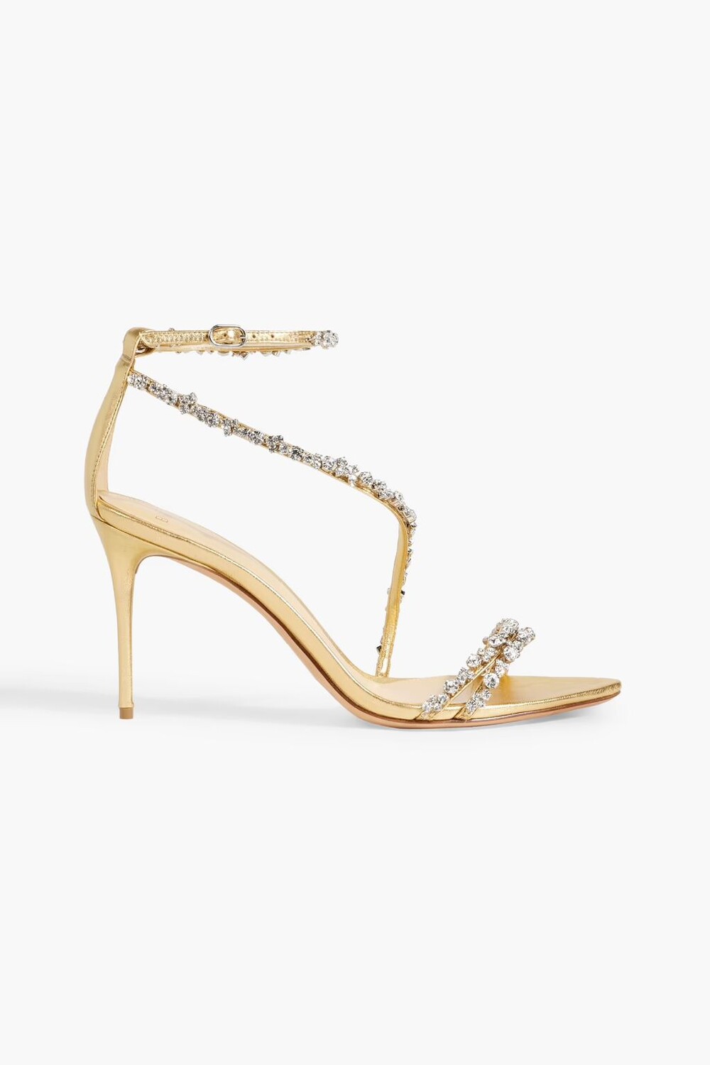 

Сандалии Demi из металлизированной кожи с кристаллами Alexandre Birman, золото