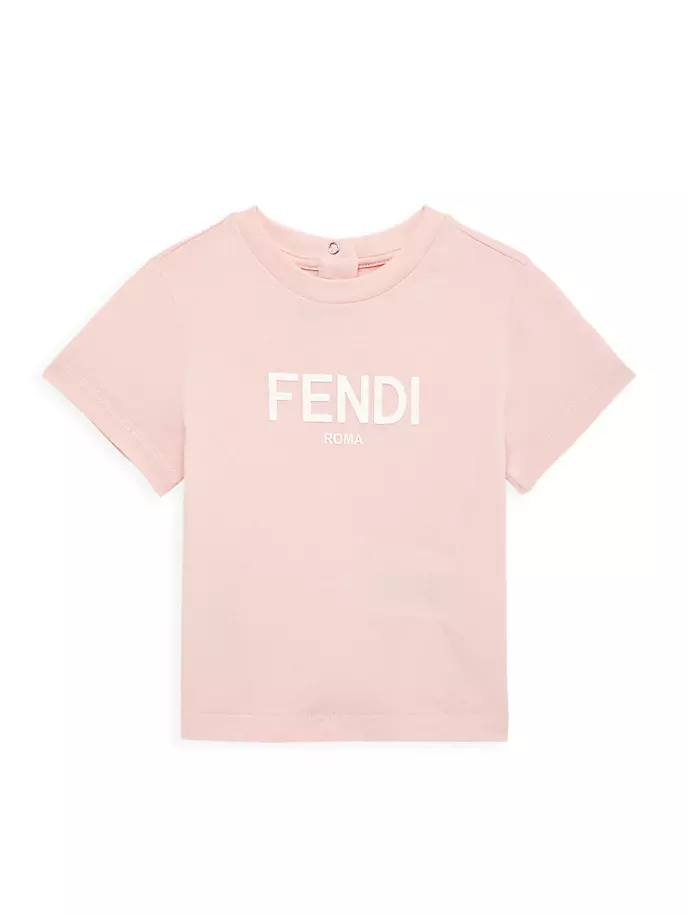 

Футболка с логотипом и короткими рукавами для маленьких мальчиков Fendi, розовый