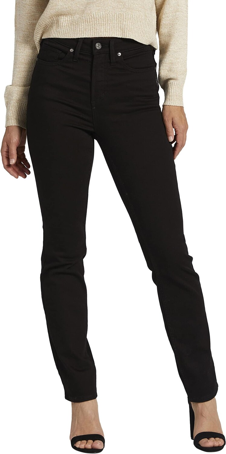 

Джинсы Infinite Fit High-Rise Straight Leg Jeans L88410INB531 Silver Jeans Co., цвет Black Wash