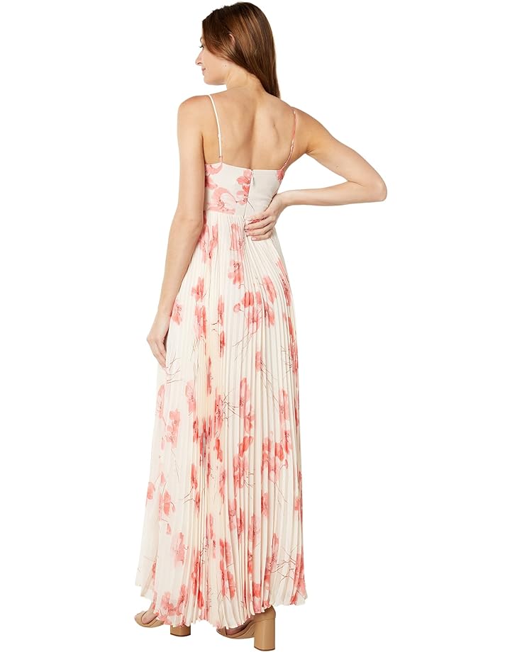 цена Платье BCBGMAXAZRIA Printed Halter Gown, цвет Tossed Poppies/Sheer Pink Combo