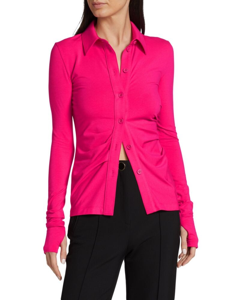 

Рубашка из джерси со сборками Helmut Lang, цвет Magenta