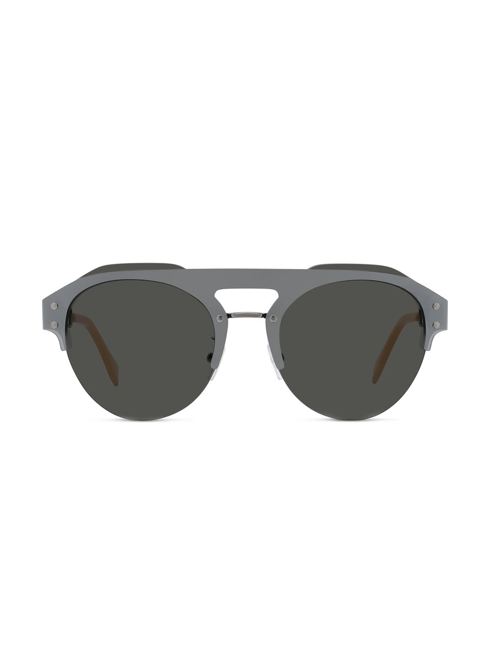 цена Металлические солнцезащитные очки Clubmaster Fendi, черный