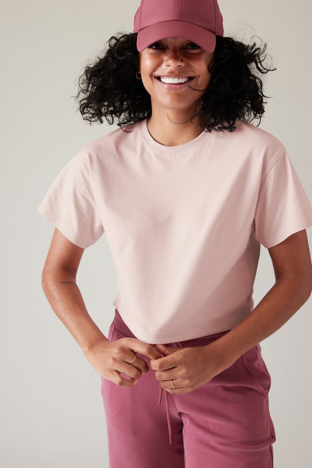

Непринужденная укороченная футболка Athleta, розовый