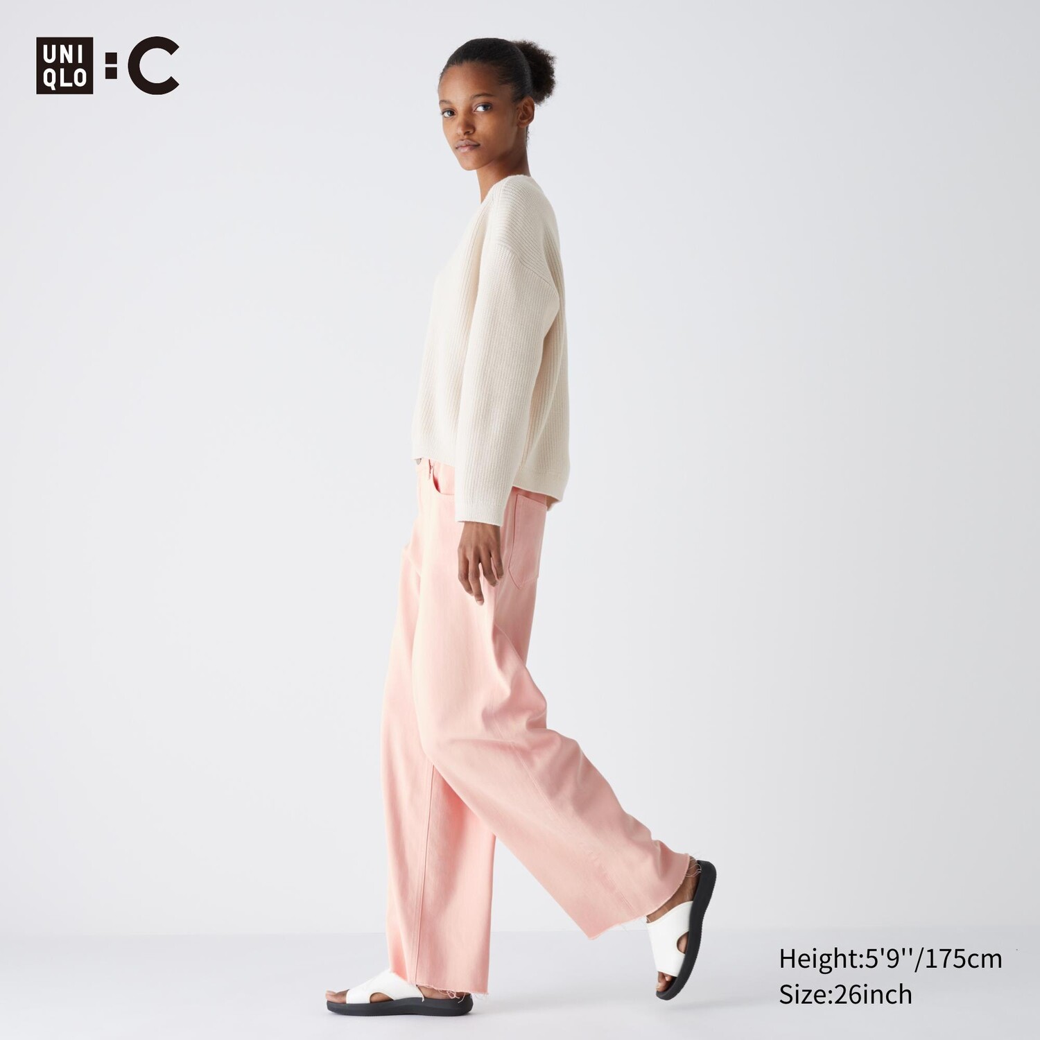 

Широкие джинсы UNIQLO, розовый