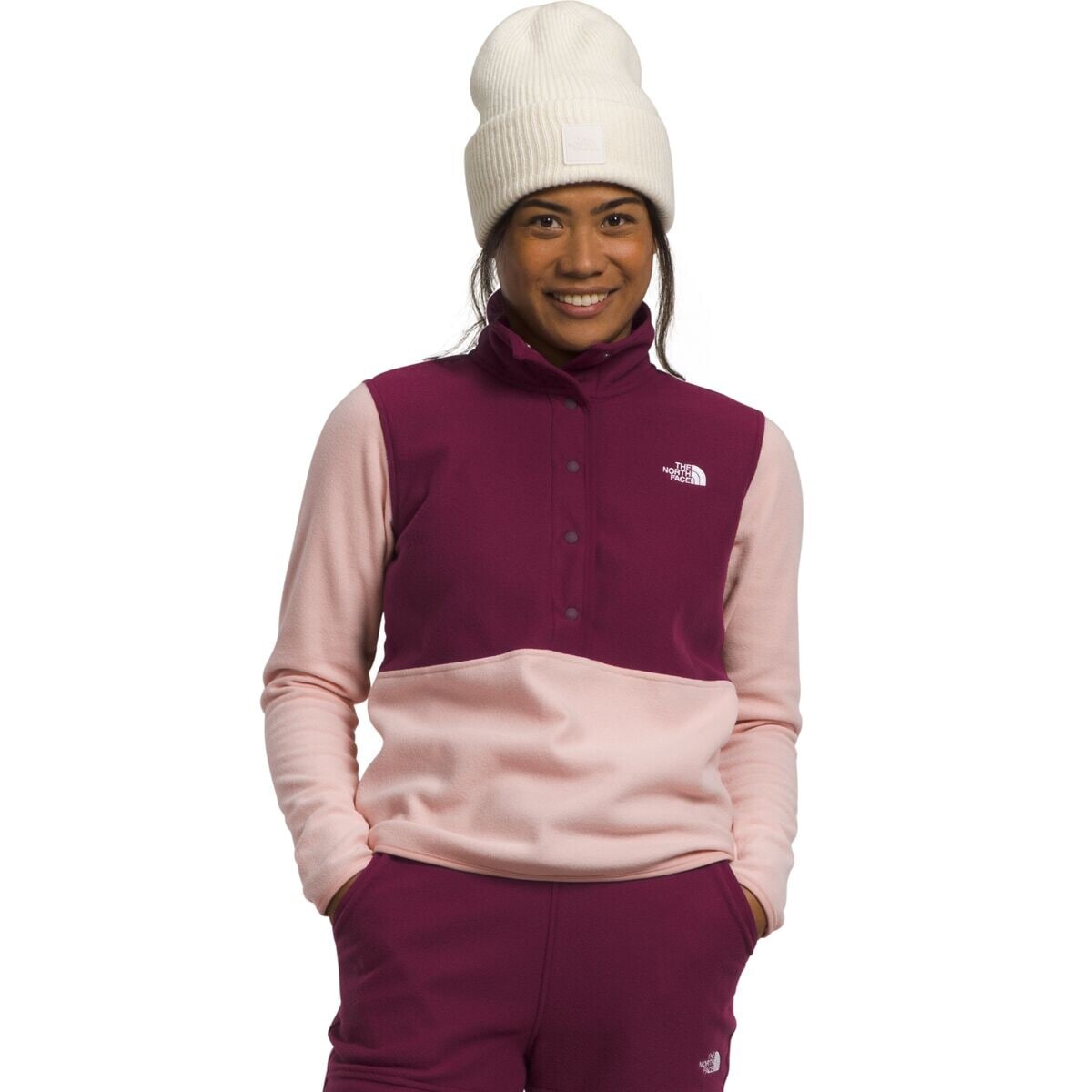 

Куртка на кнопках alpine polartec 100 1/2 The North Face, цвет pink moss/boysenberry