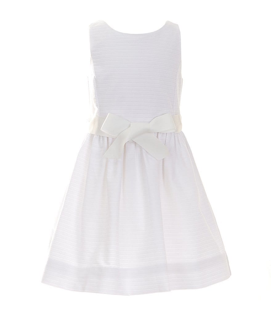 Хлопковое платье без рукавов в рубчик Polo Ralph Lauren для маленьких девочек 2T-6X, белый