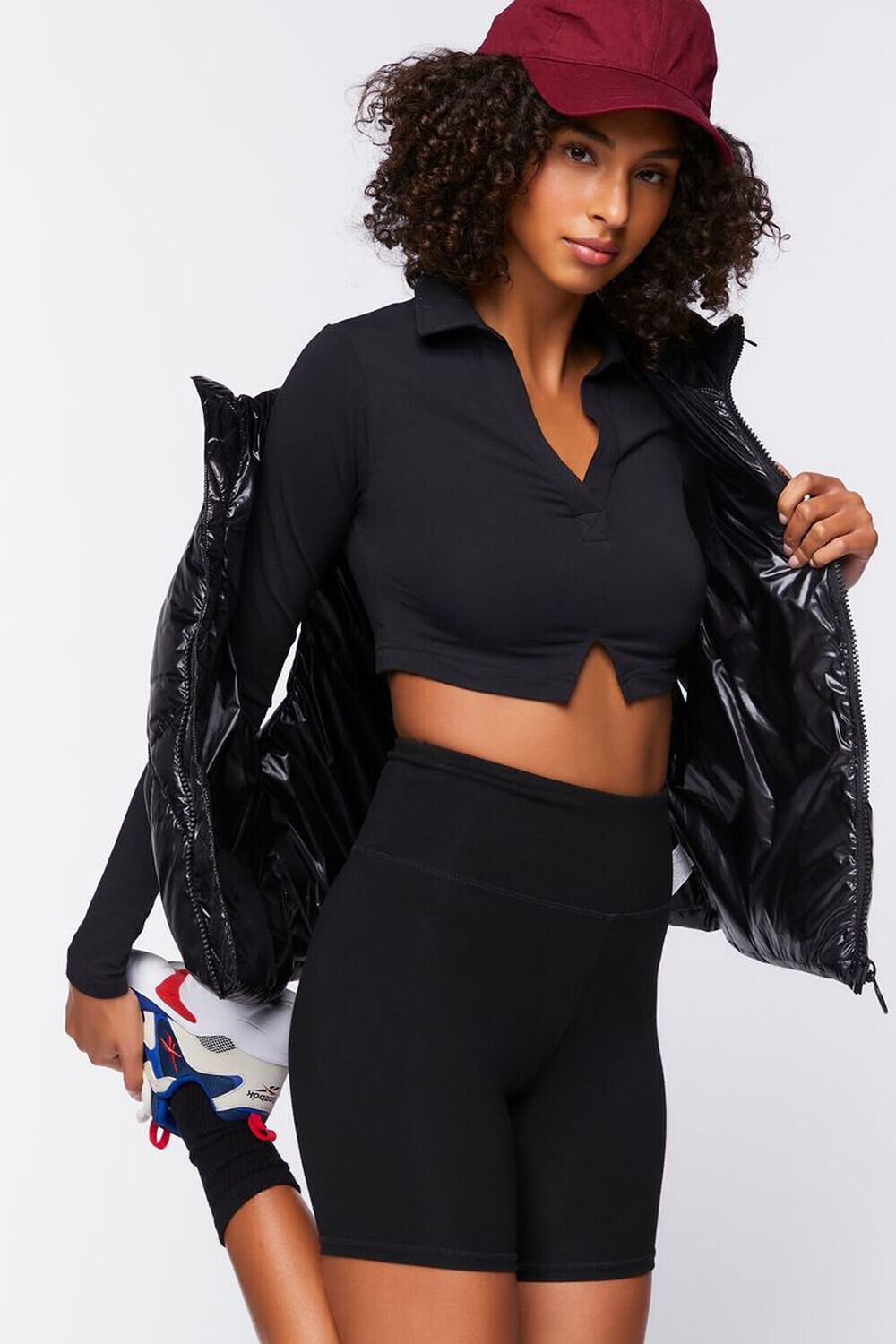 

Футболка-поло с длинными рукавами Reebok Classics Forever 21, черный