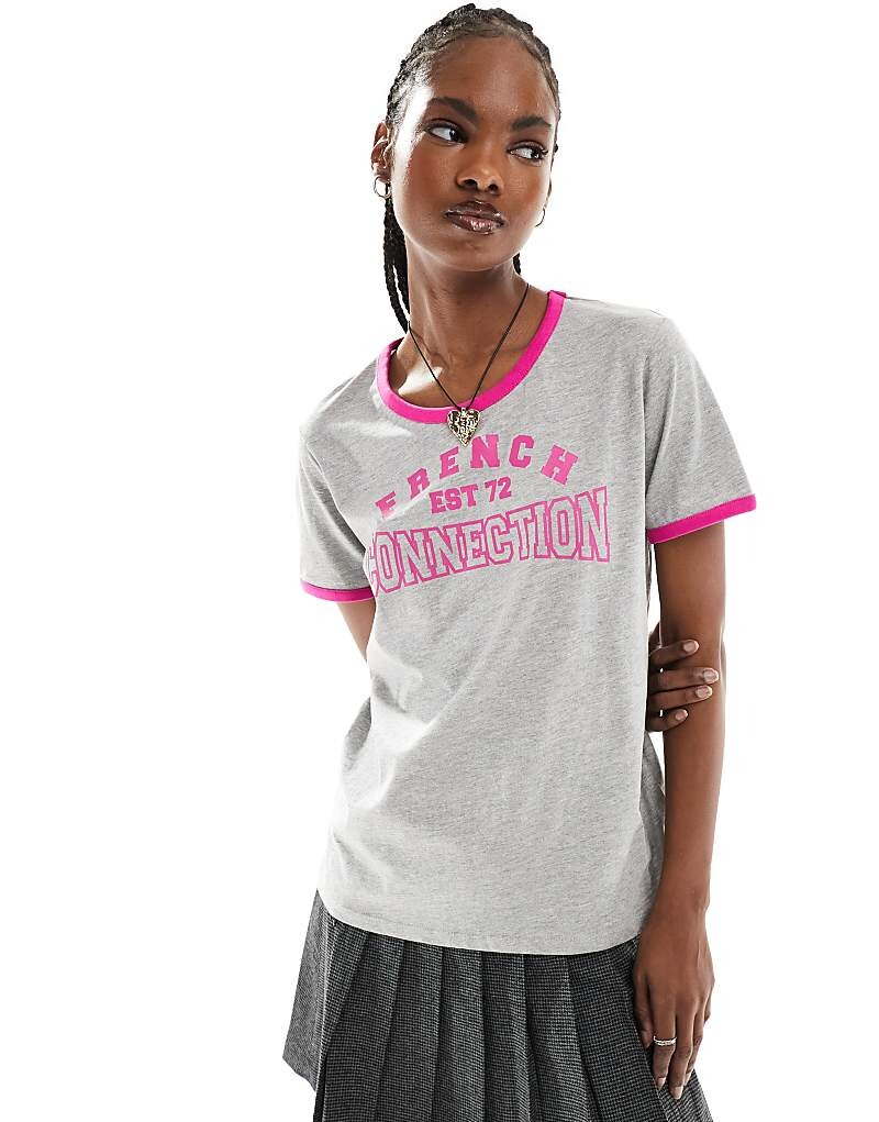 

Серая меланжевая футболка French Connection Collegier Ringer